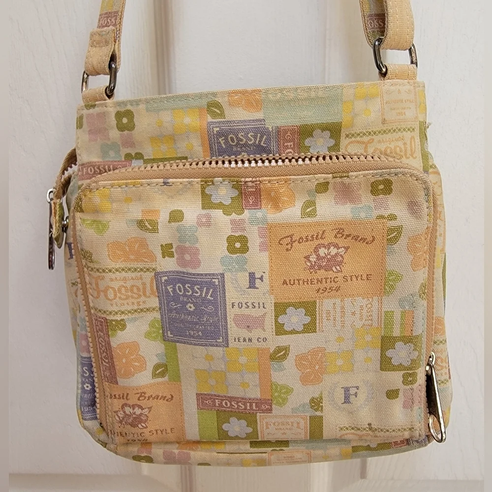 Fossil Women's Multicolor Floral Canvas Crossbody/Shoulder Bag